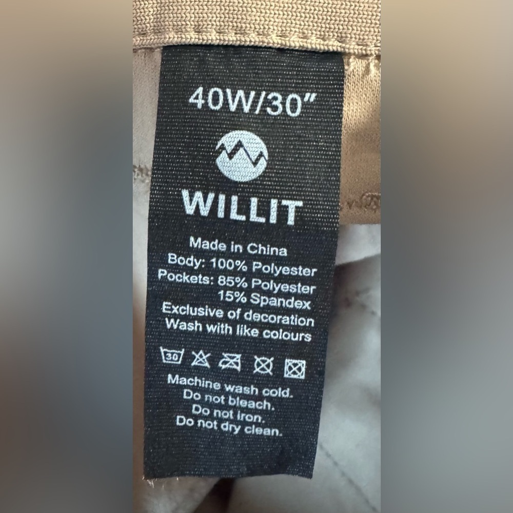 NEW Willit Mens Golf Stretch Quick Dry Career Pants Pockets 40 x 30 NWT Sporty - Picture 8 of 9